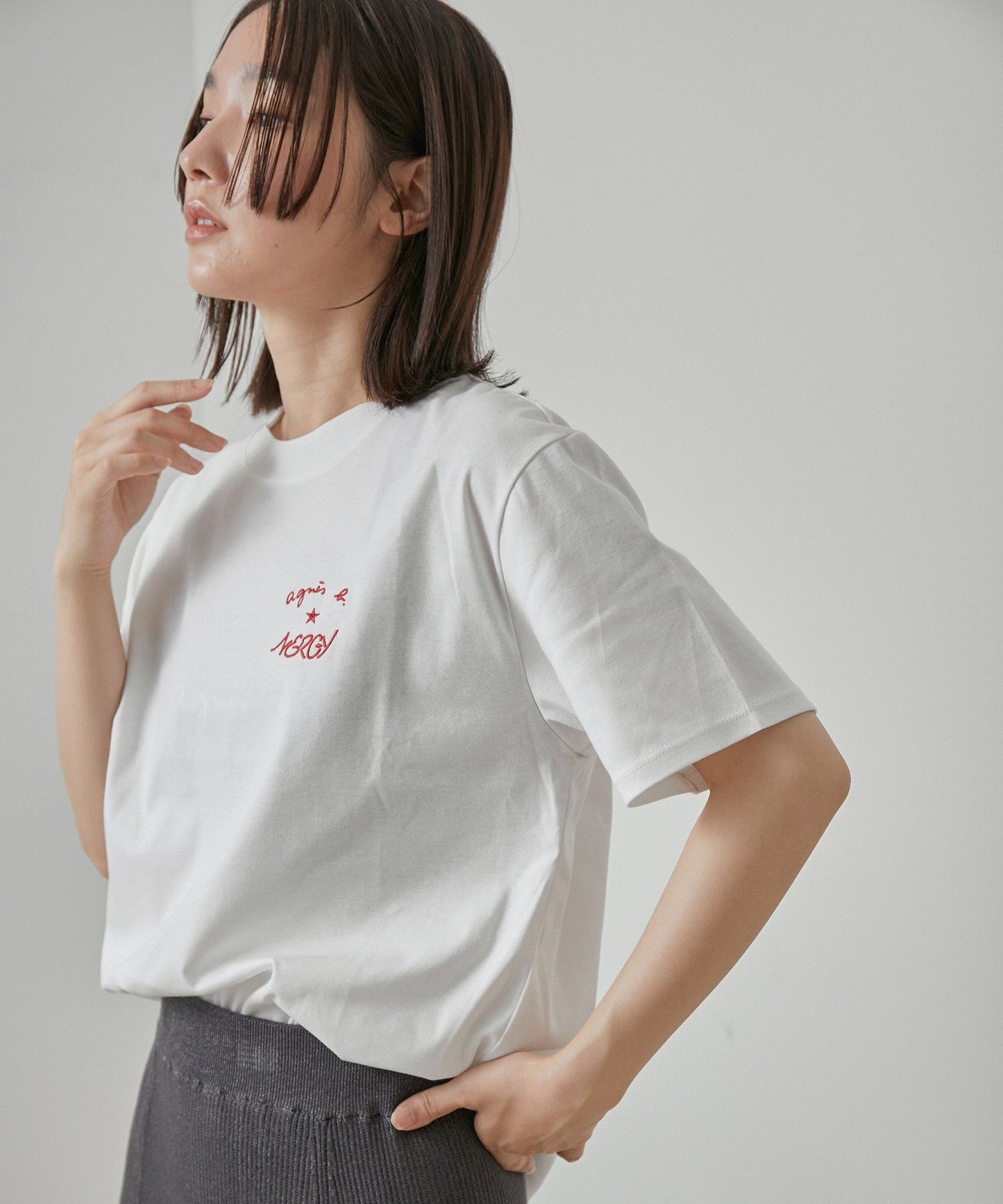 Agnes b x NERGY刺繡logo短袖T-Shirt(團購)(買一送一) - jbh852