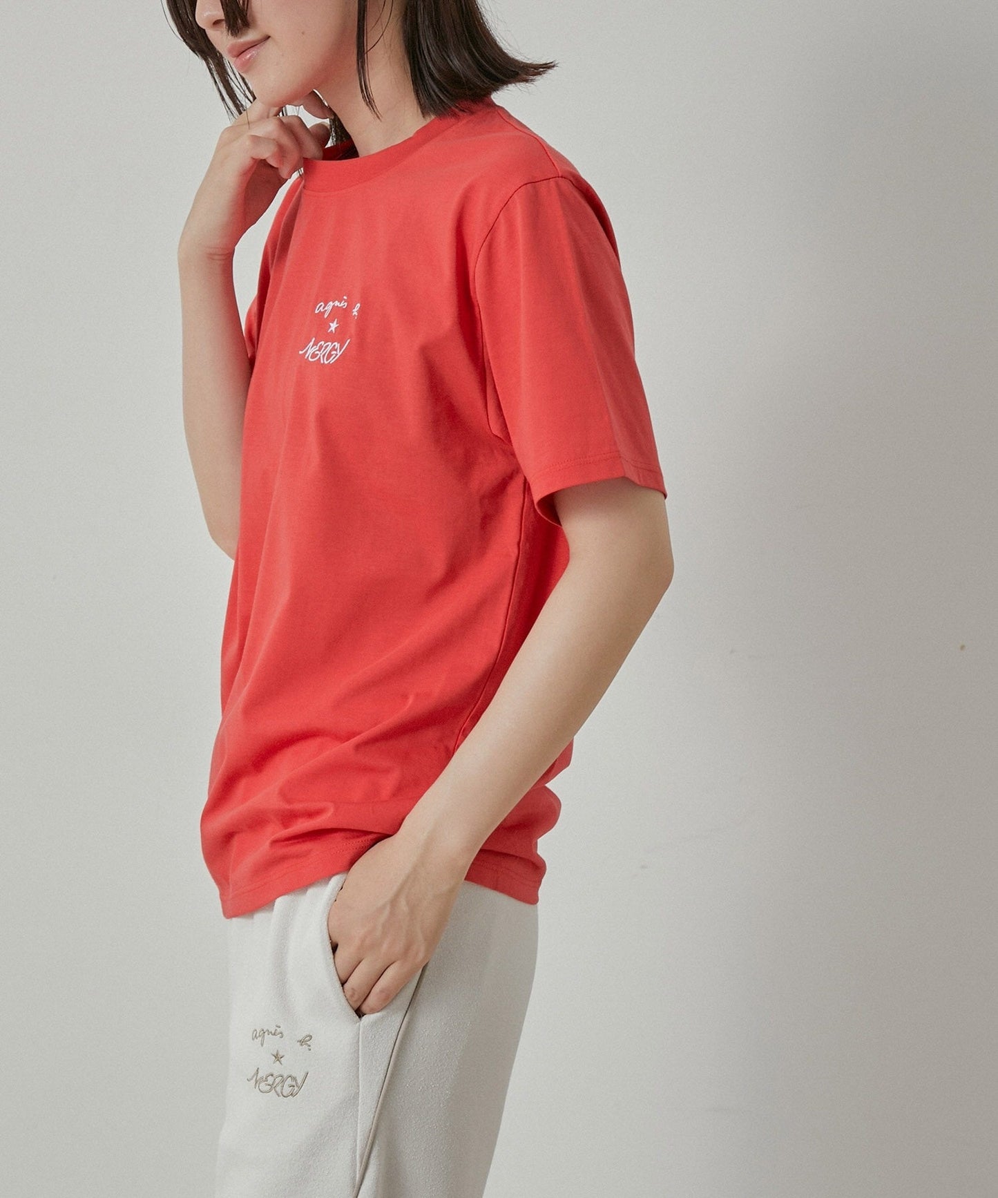 Agnes b x NERGY刺繡logo短袖T-Shirt(團購)(買一送一) - jbh852