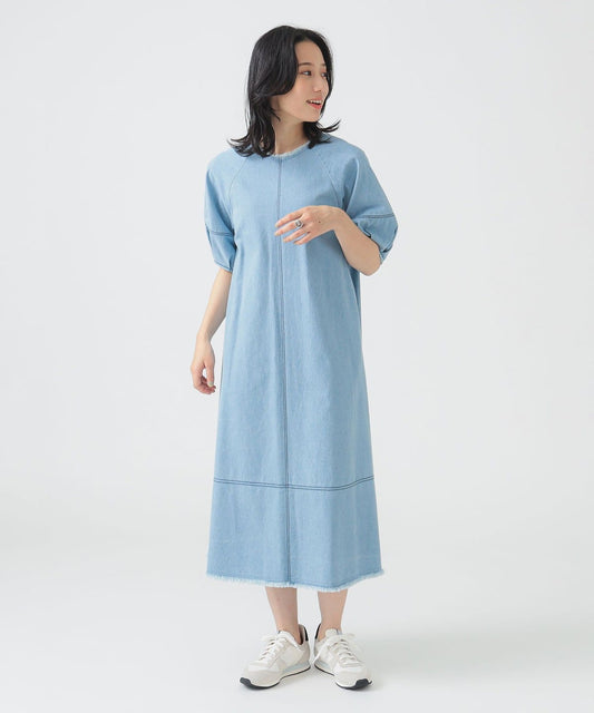 Beams後拉鍊牛仔連身裙(團購) - jbh852