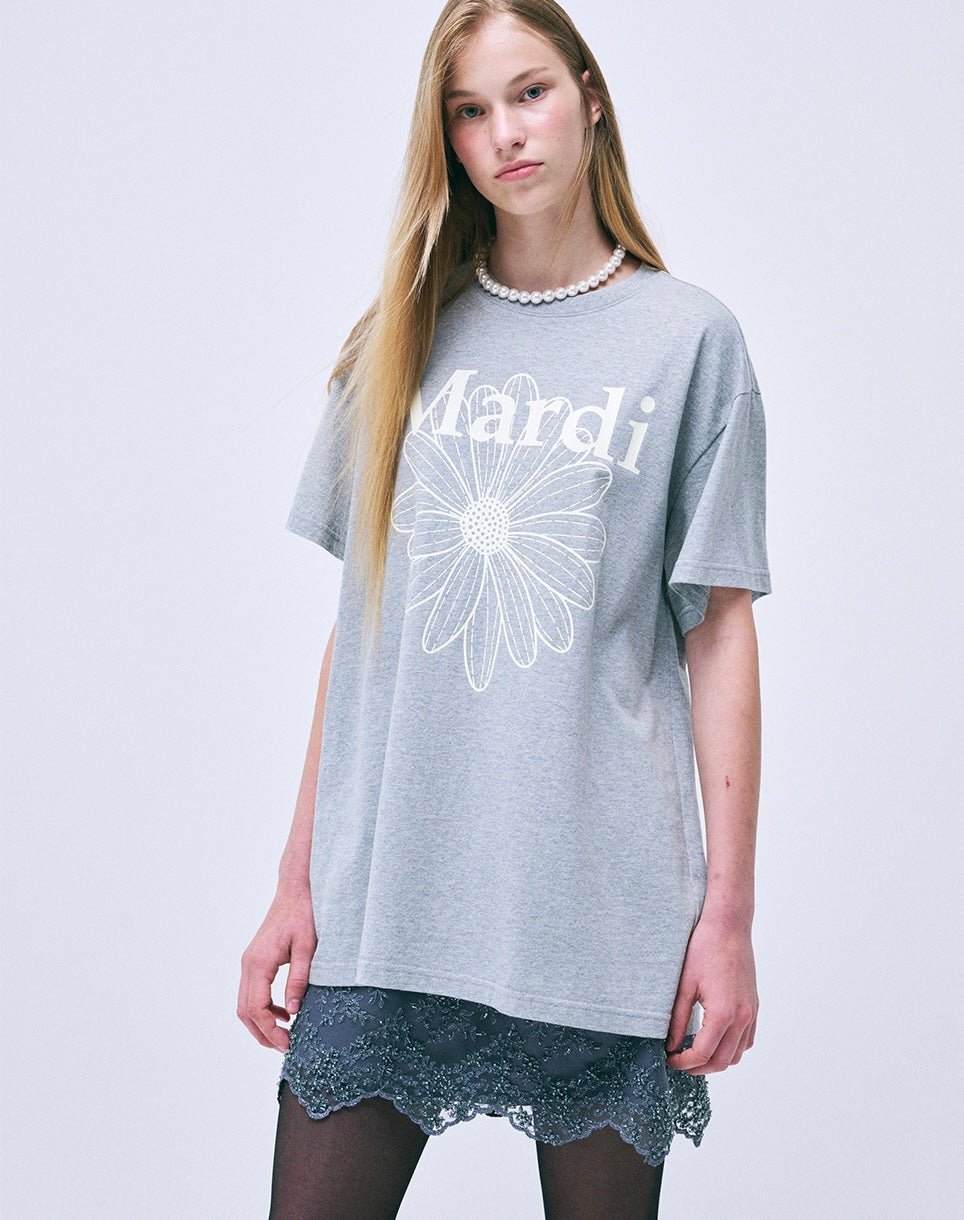 MARDI MERCREDI 經典花素色長款T-Shirt - jbh852