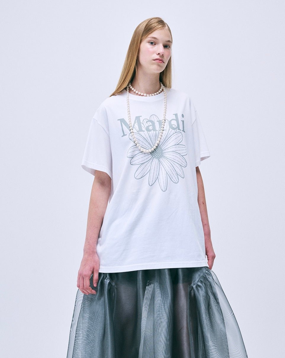 MARDI MERCREDI 經典花素色長款T-Shirt - jbh852