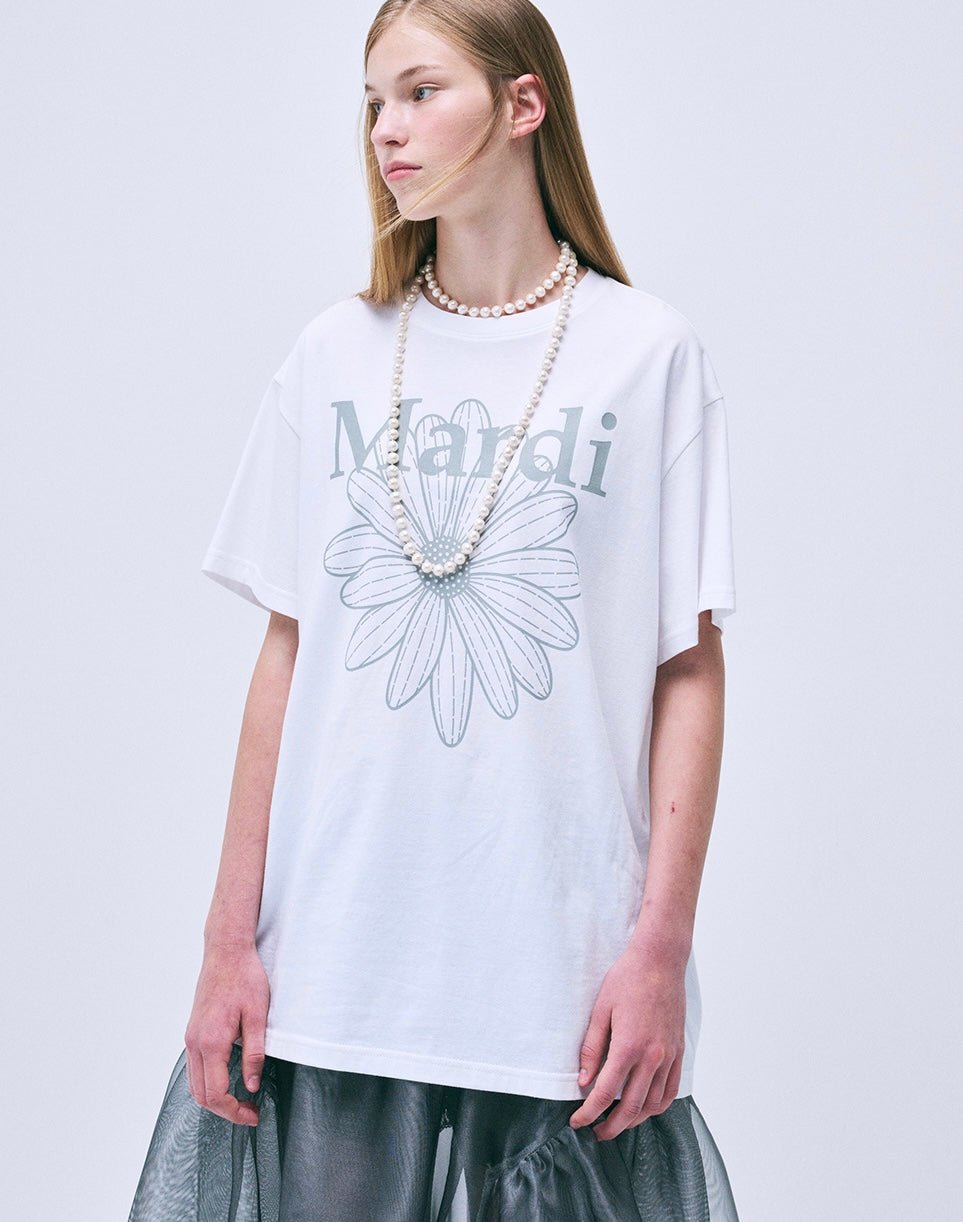 MARDI MERCREDI 經典花素色長款T-Shirt - jbh852