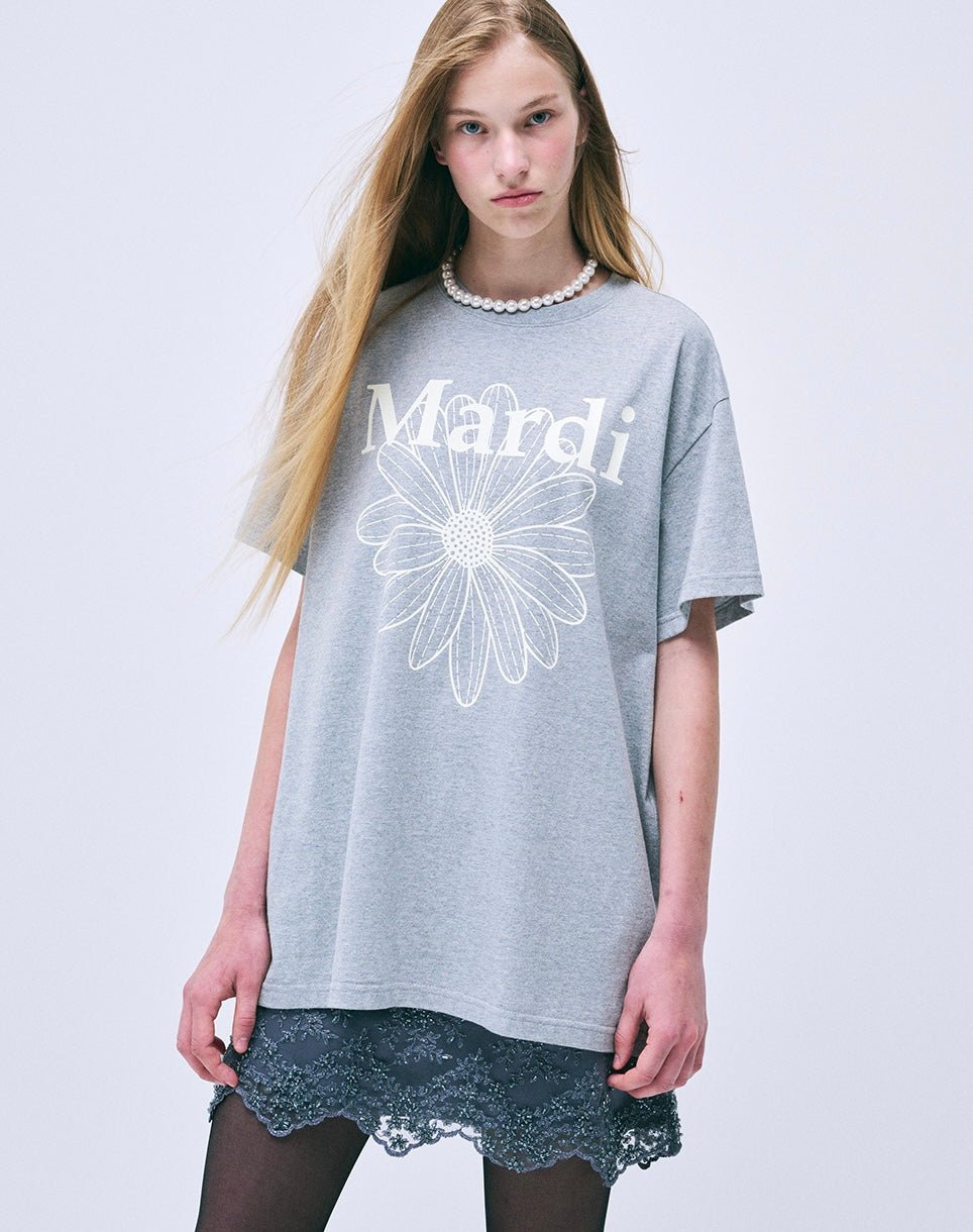 MARDI MERCREDI 經典花素色長款T-Shirt - jbh852
