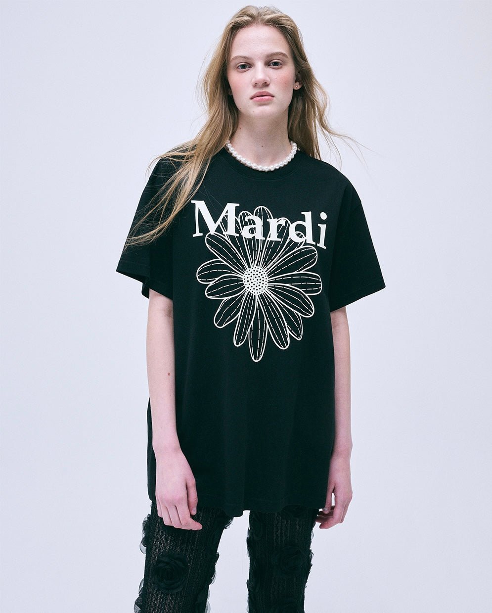 MARDI MERCREDI 經典花素色長款T-Shirt - jbh852