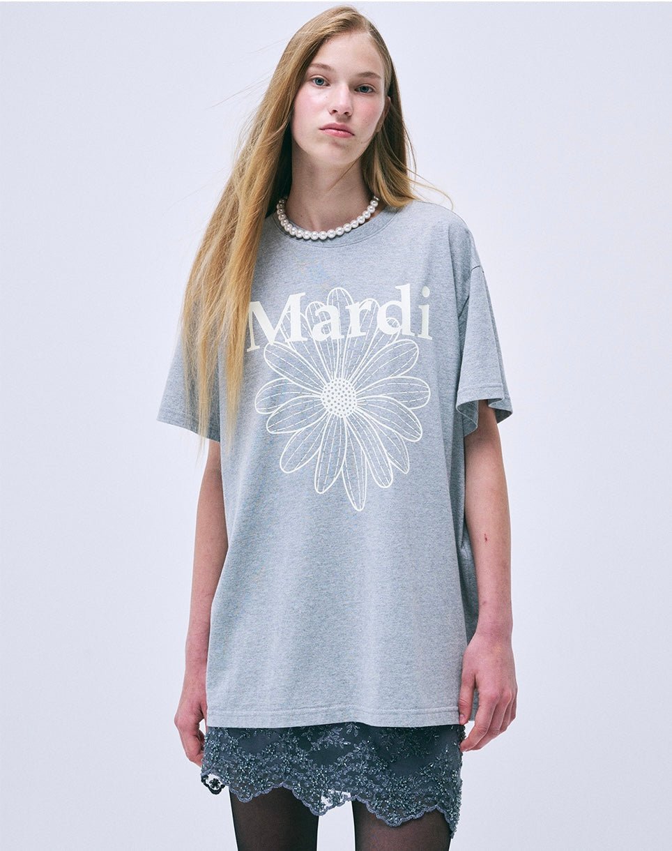 MARDI MERCREDI 經典花素色長款T-Shirt - jbh852