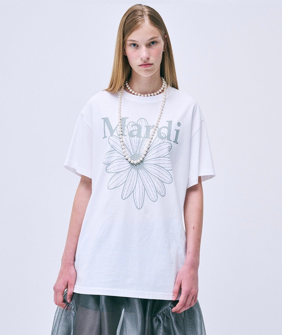 MARDI MERCREDI 經典花素色長款T-Shirt - jbh852