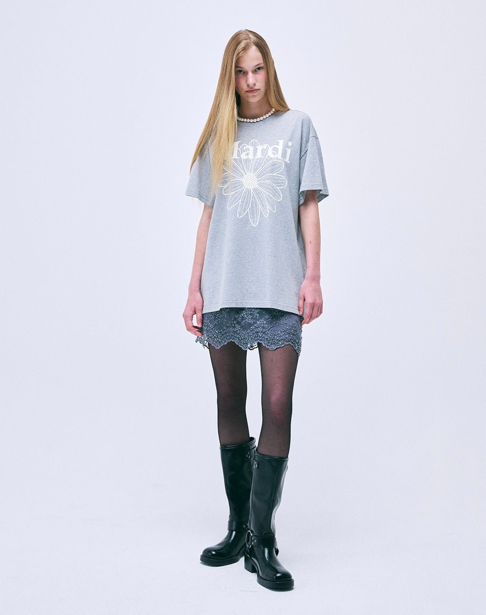 MARDI MERCREDI 經典花素色長款T-Shirt - jbh852