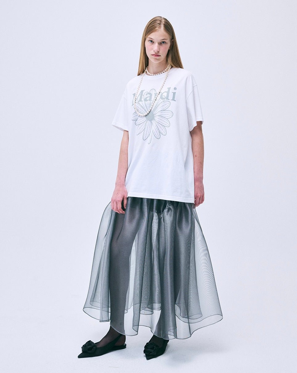 MARDI MERCREDI 經典花素色長款T-Shirt - jbh852