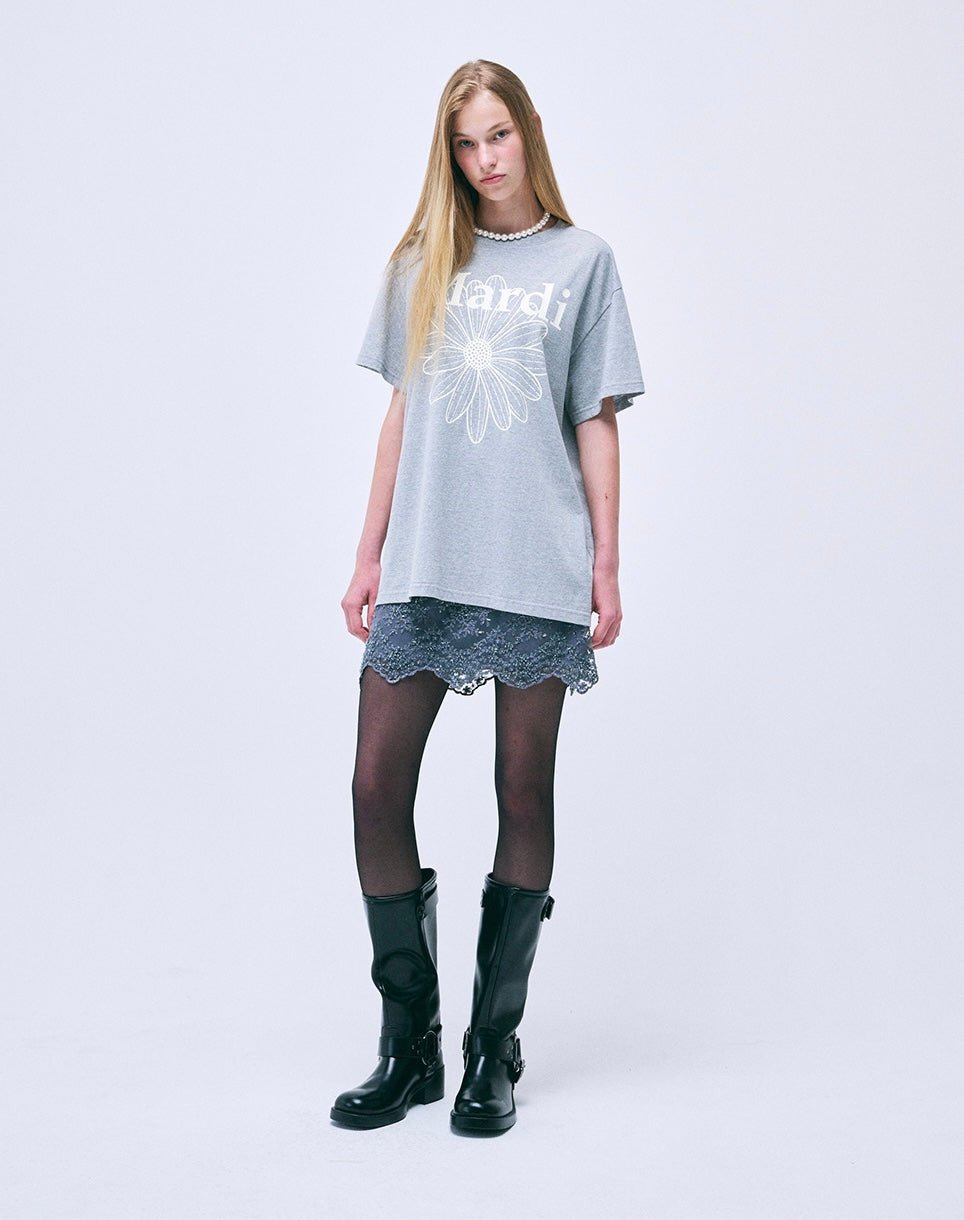 MARDI MERCREDI 經典花素色長款T-Shirt - jbh852