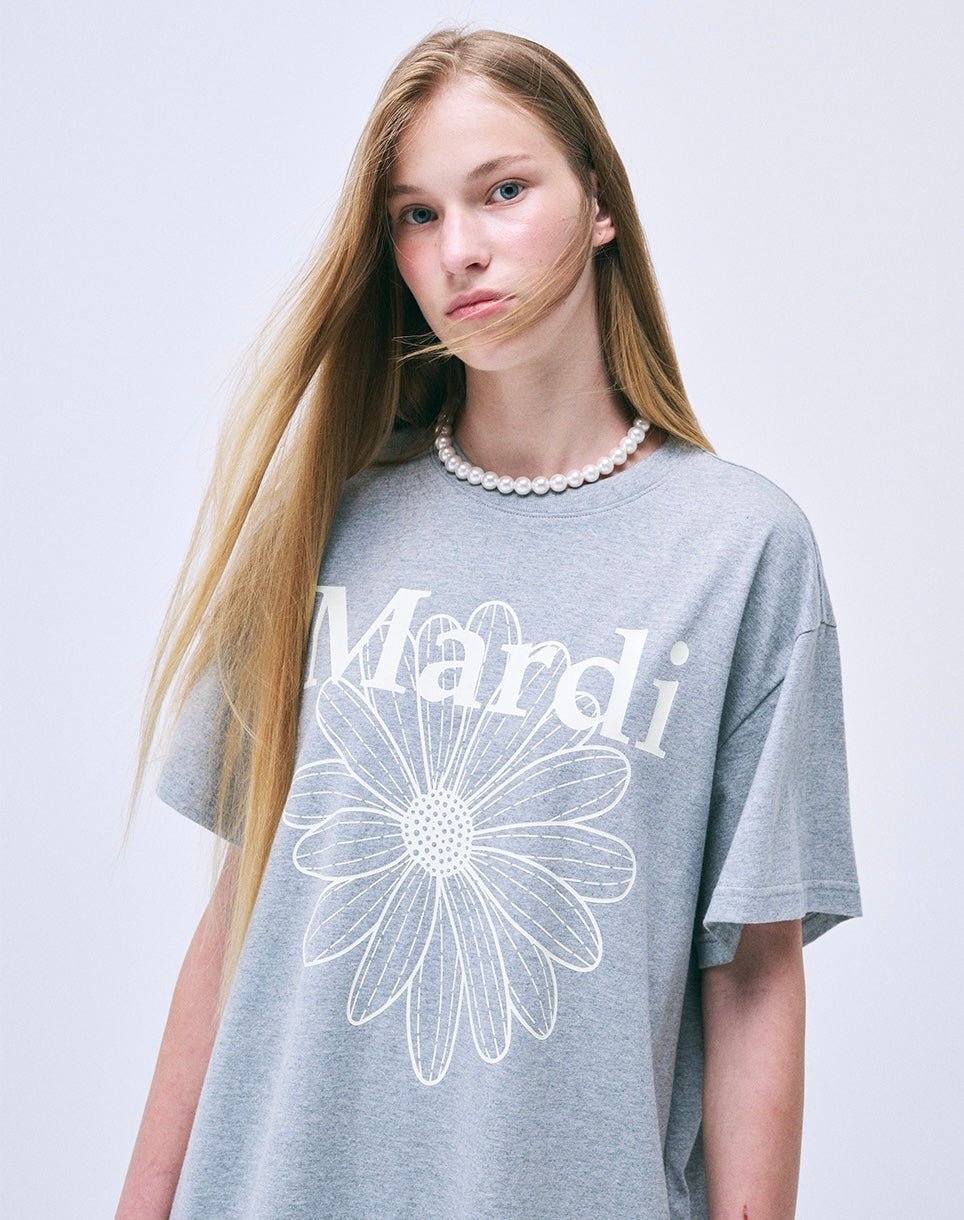 MARDI MERCREDI 經典花素色長款T-Shirt - jbh852