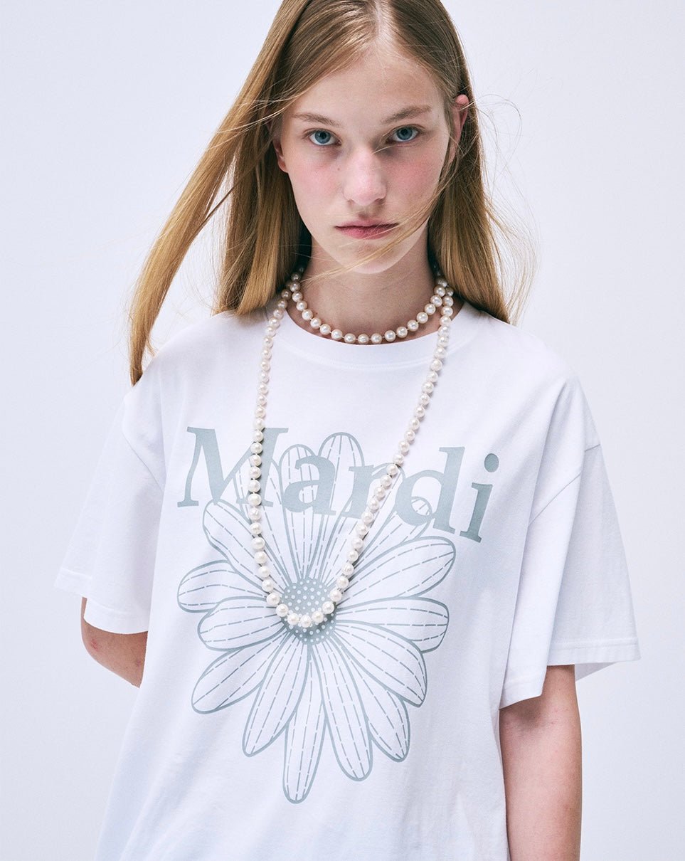 MARDI MERCREDI 經典花素色長款T-Shirt - jbh852