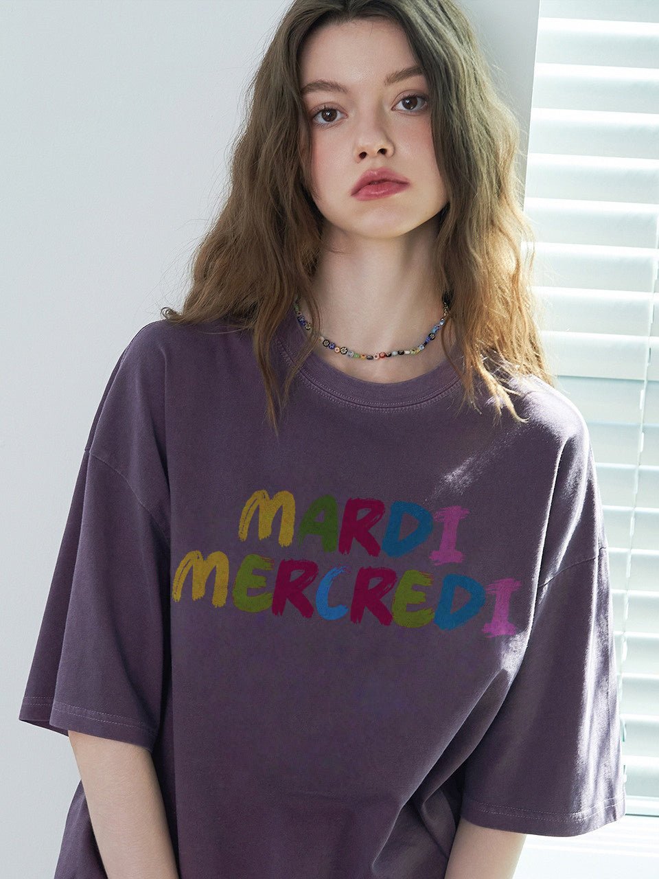 MARDI MERCREDI彩虹橫字鬆身T(團購) - jbh852