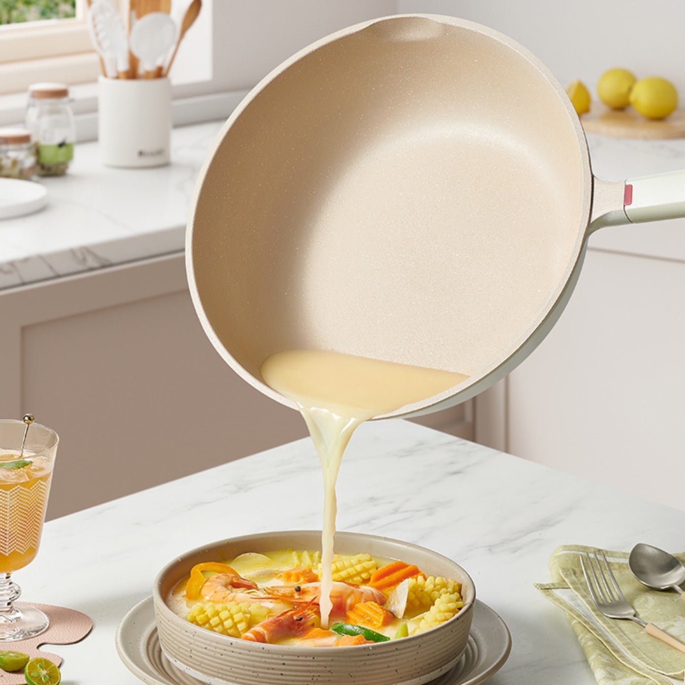 家用麥飯石炒菜平底不粘鍋 30cm(團購) - jbh852
