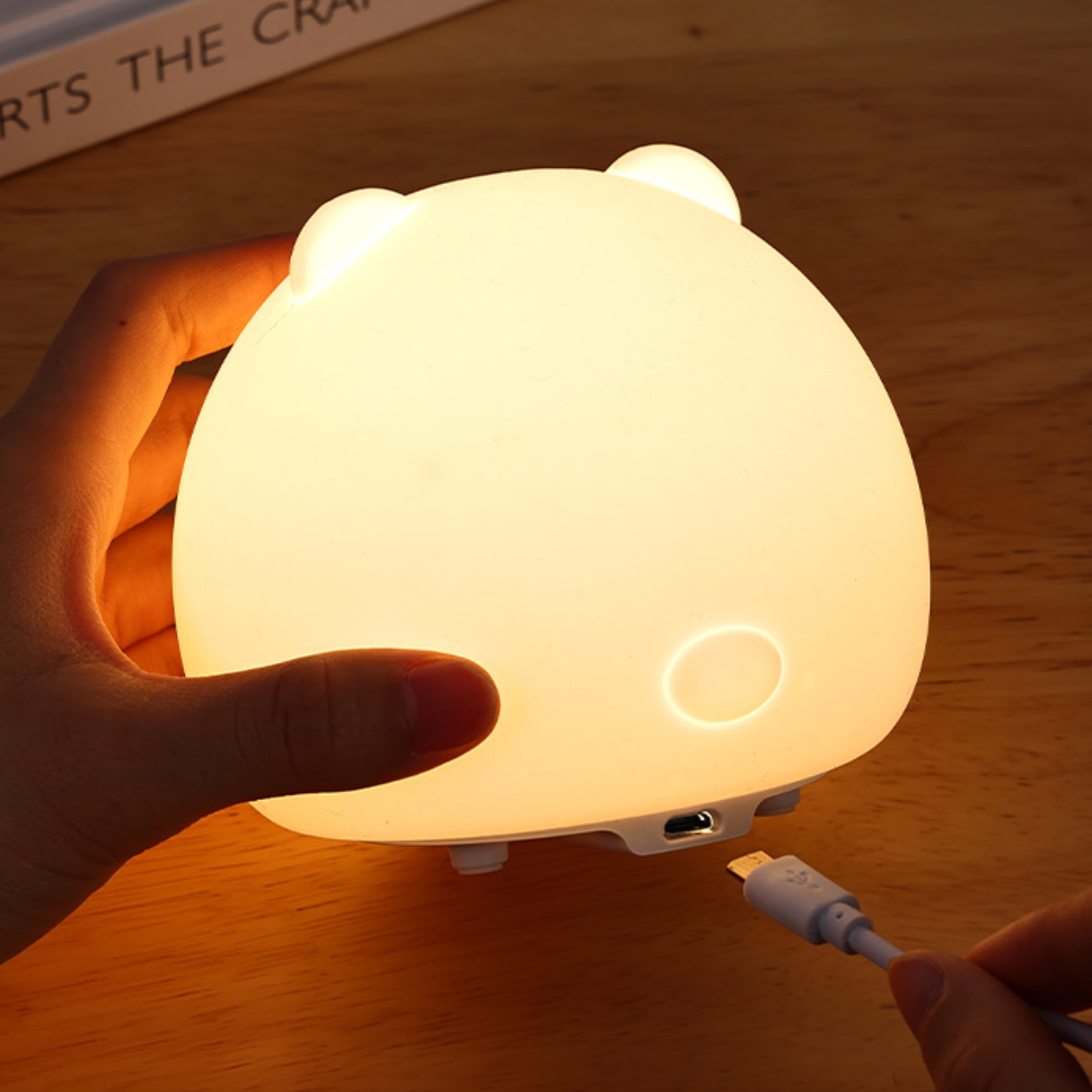 USB小熊軟膠搖控小夜燈(團購)