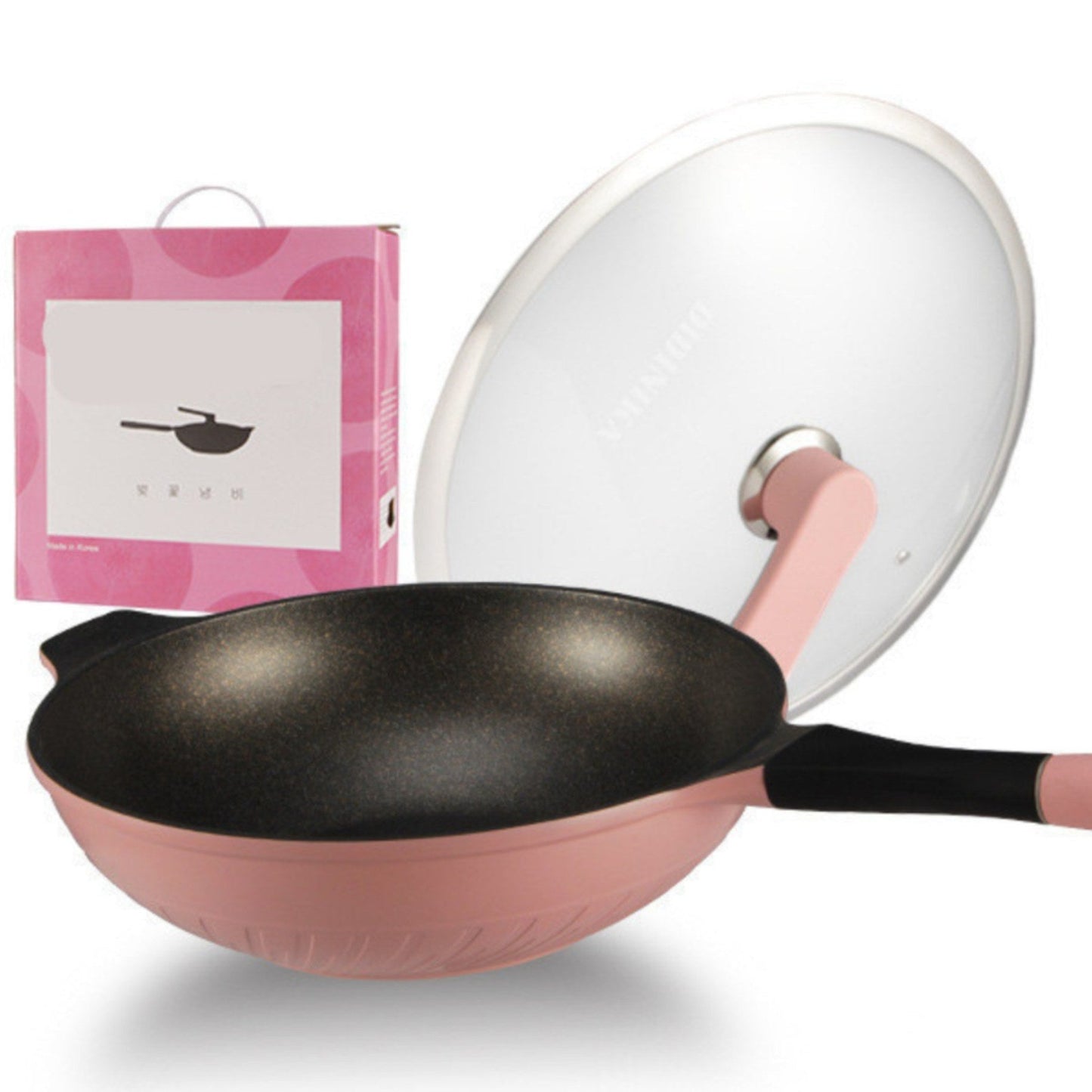 韓國品牌DIDINIKA麥飯石32cm粉色不沾鍋(團購) - jbh852