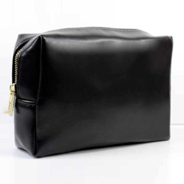香水專櫃贈品 YSL 手提黑色仿皮化妝袋 - jbh852