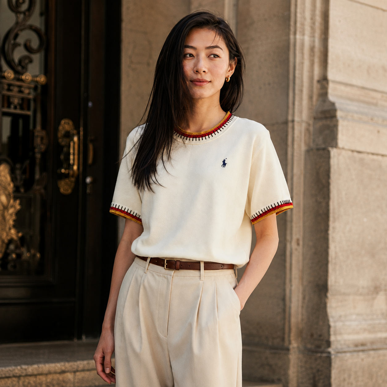 Ralph Lauren撞色民族風短袖上衣(團購)