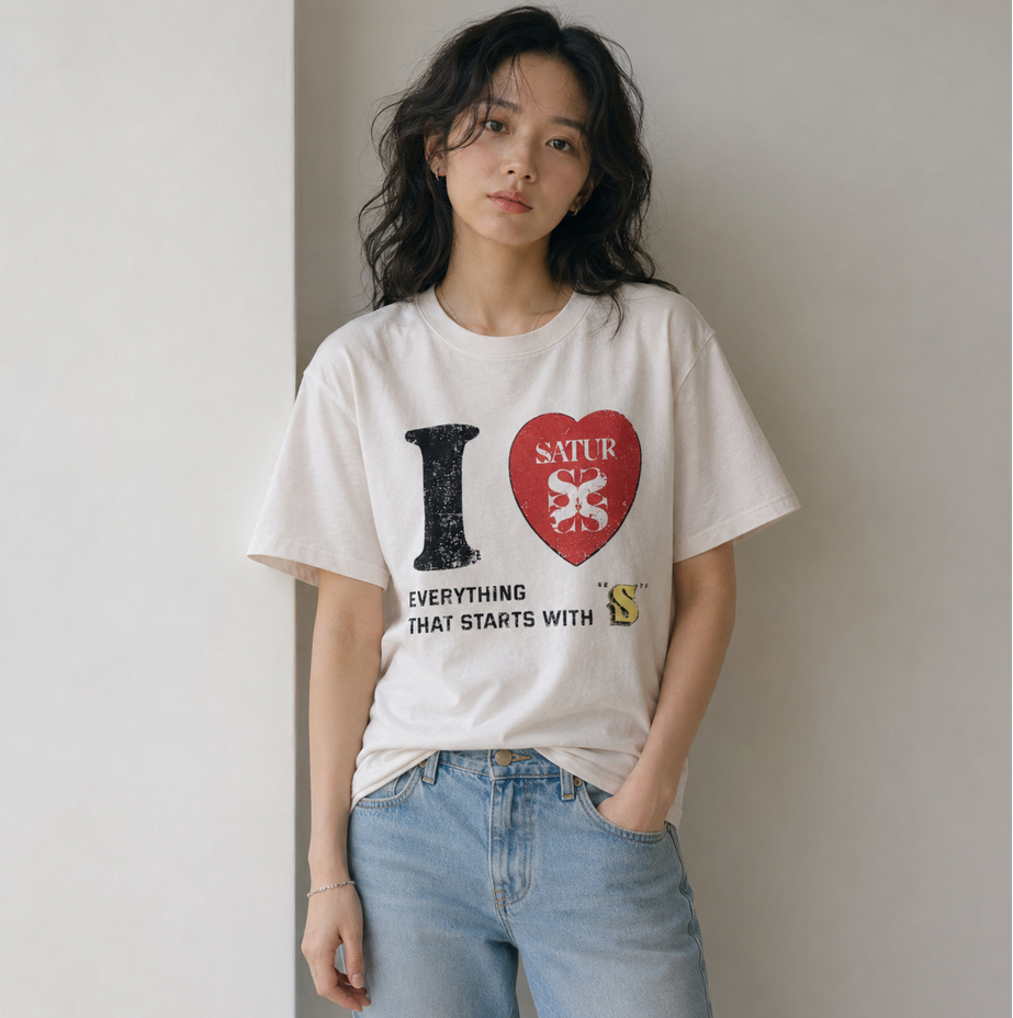 SATUR I Heart 印花Tee(團購)