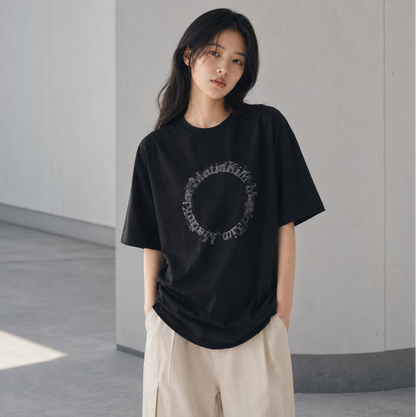 Matin Kim復古圓圈Washing Logo寬鬆Tee(團購)