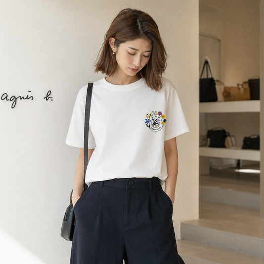 Agnes b小繁花 Logo印花Tee(團購)