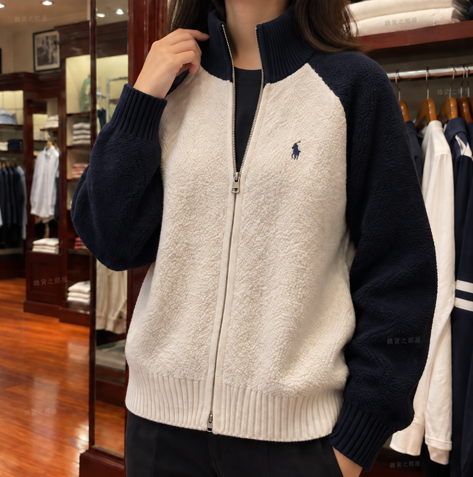 Ralph Lauren拼色粒絨外套(團購)