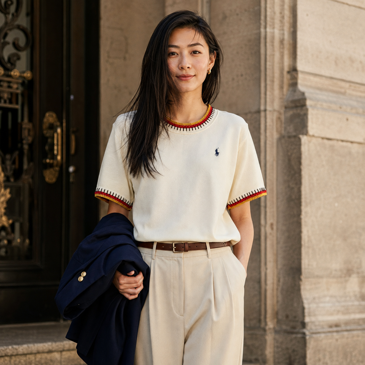 Ralph Lauren撞色民族風短袖上衣(團購)