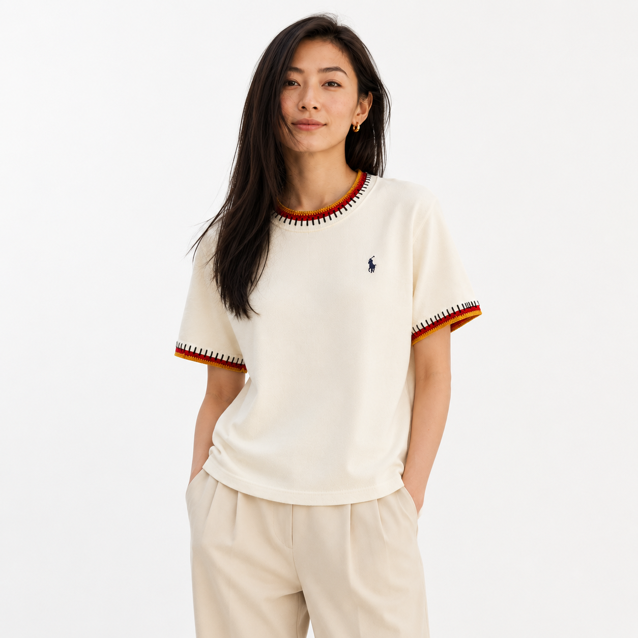 Ralph Lauren撞色民族風短袖上衣(團購)