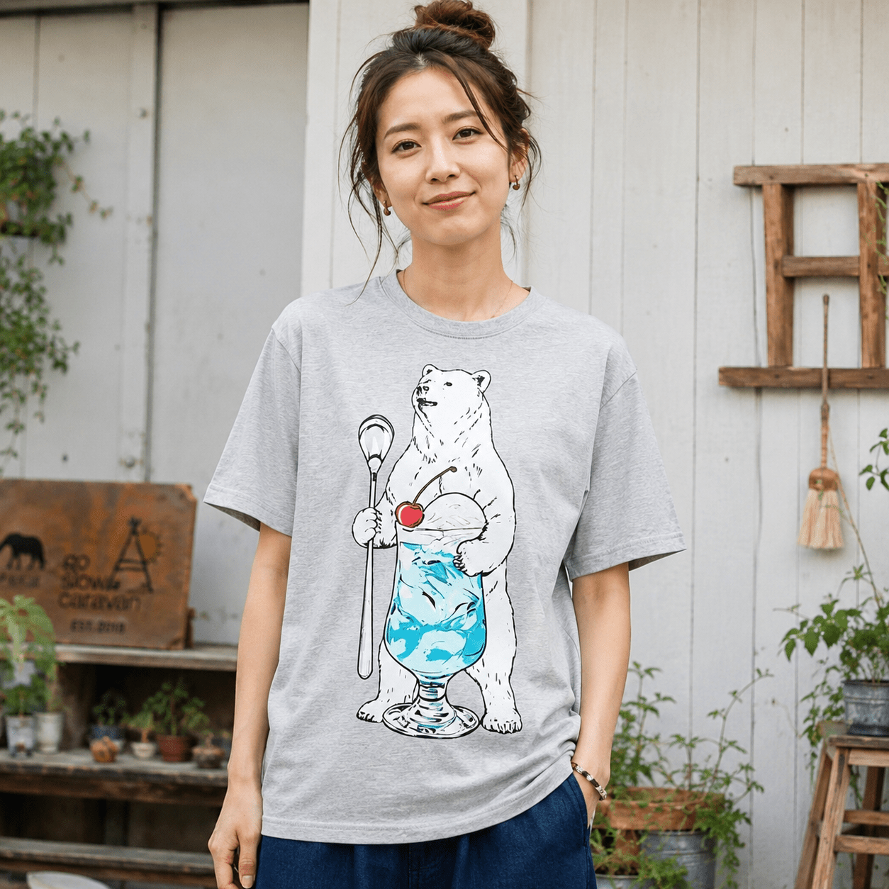 Go Slow Caravan 日系北極熊蘇打短袖 Tee(團購) - jbh852