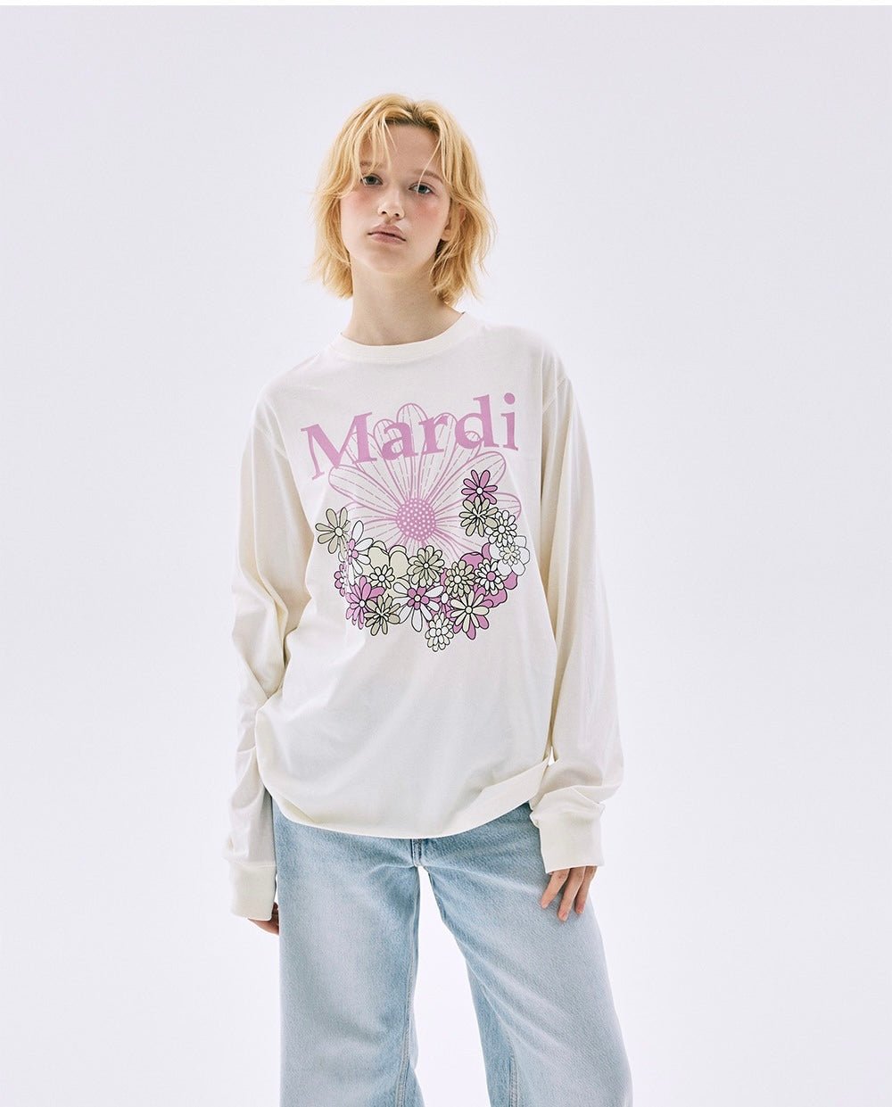 MARDI MERCREDI小花園系列淺色長袖Tee(團購) - jbh852