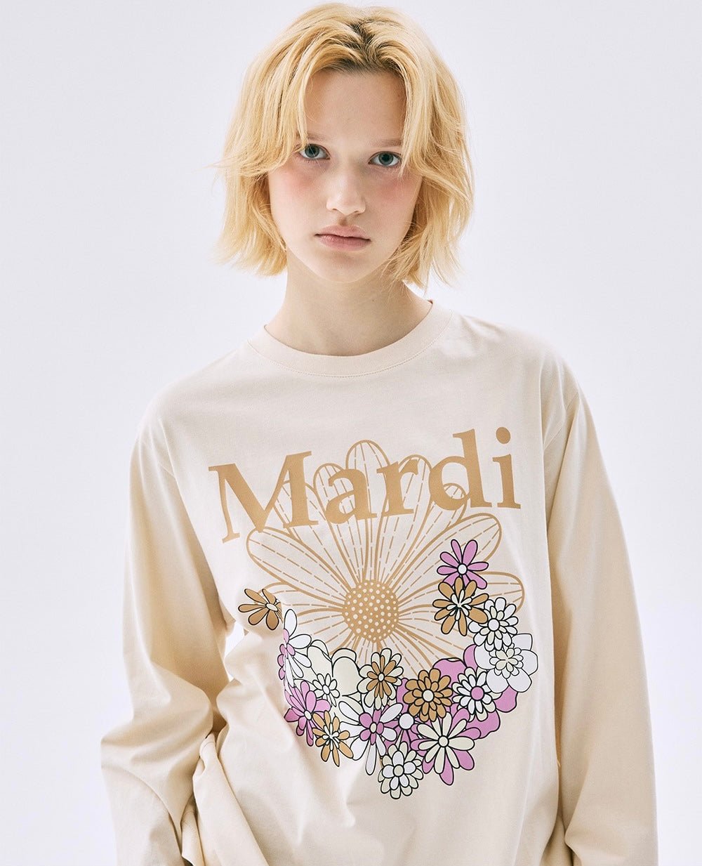 MARDI MERCREDI小花園系列淺色長袖Tee(團購) - jbh852