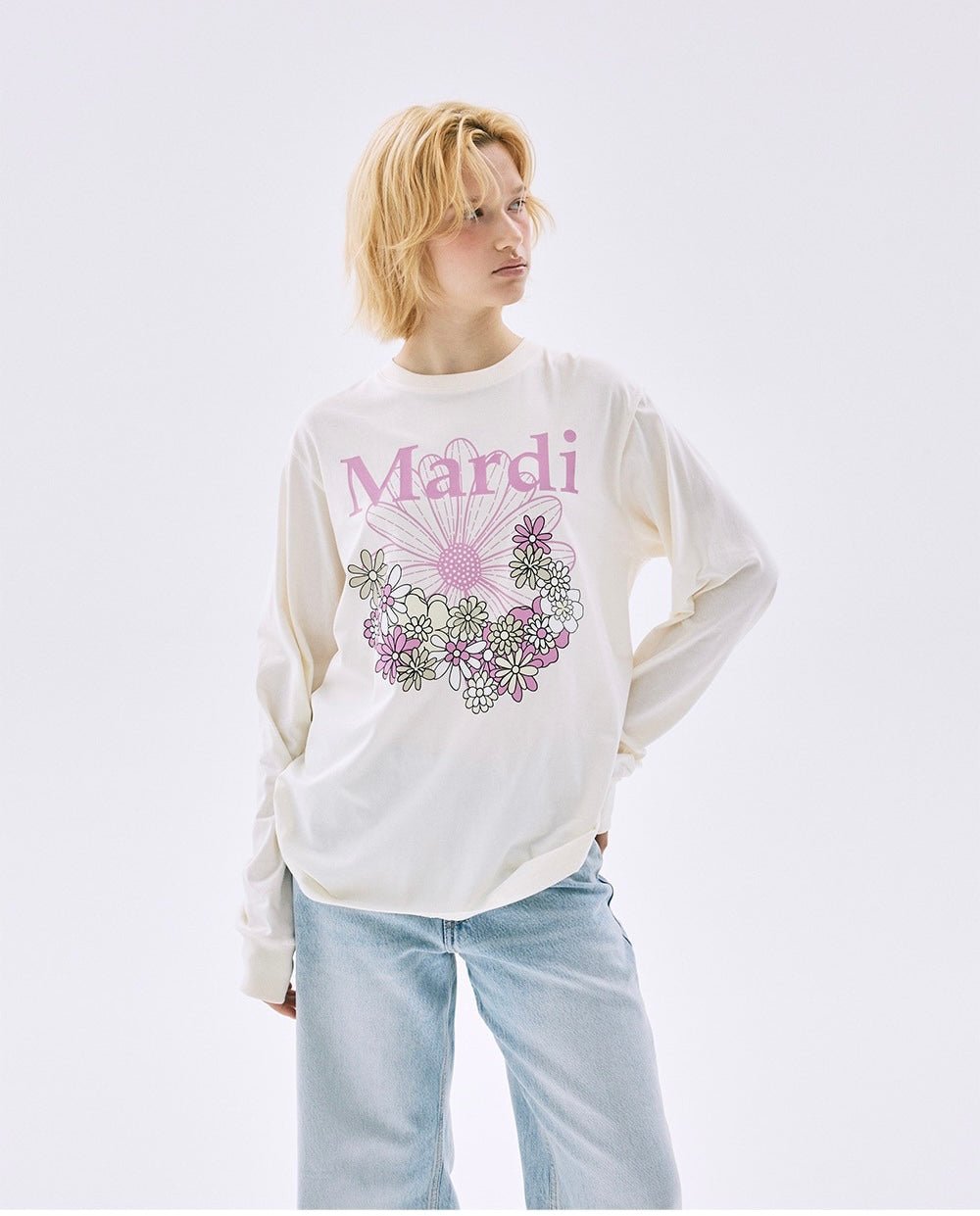 MARDI MERCREDI小花園系列淺色長袖Tee(團購) - jbh852