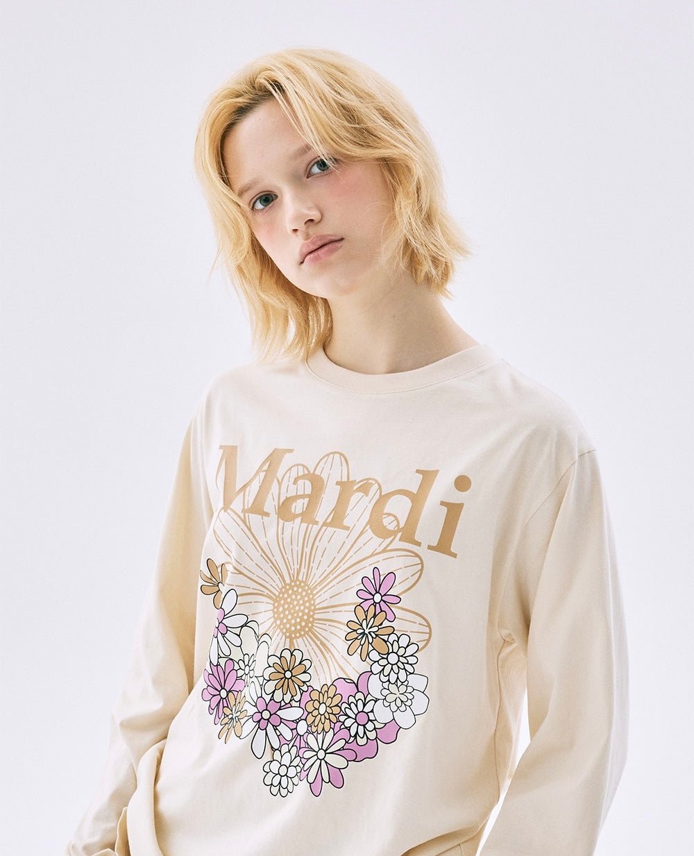 MARDI MERCREDI小花園系列淺色長袖Tee(團購) - jbh852