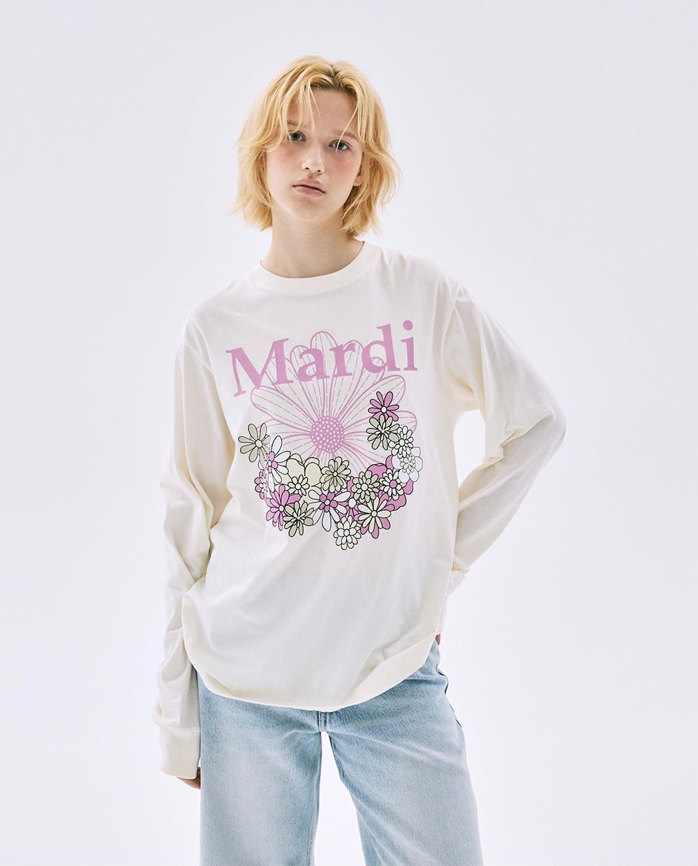 MARDI MERCREDI小花園系列淺色長袖Tee(團購) - jbh852