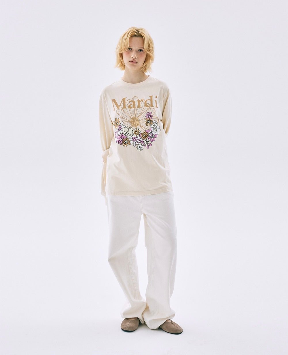 MARDI MERCREDI小花園系列淺色長袖Tee(團購) - jbh852