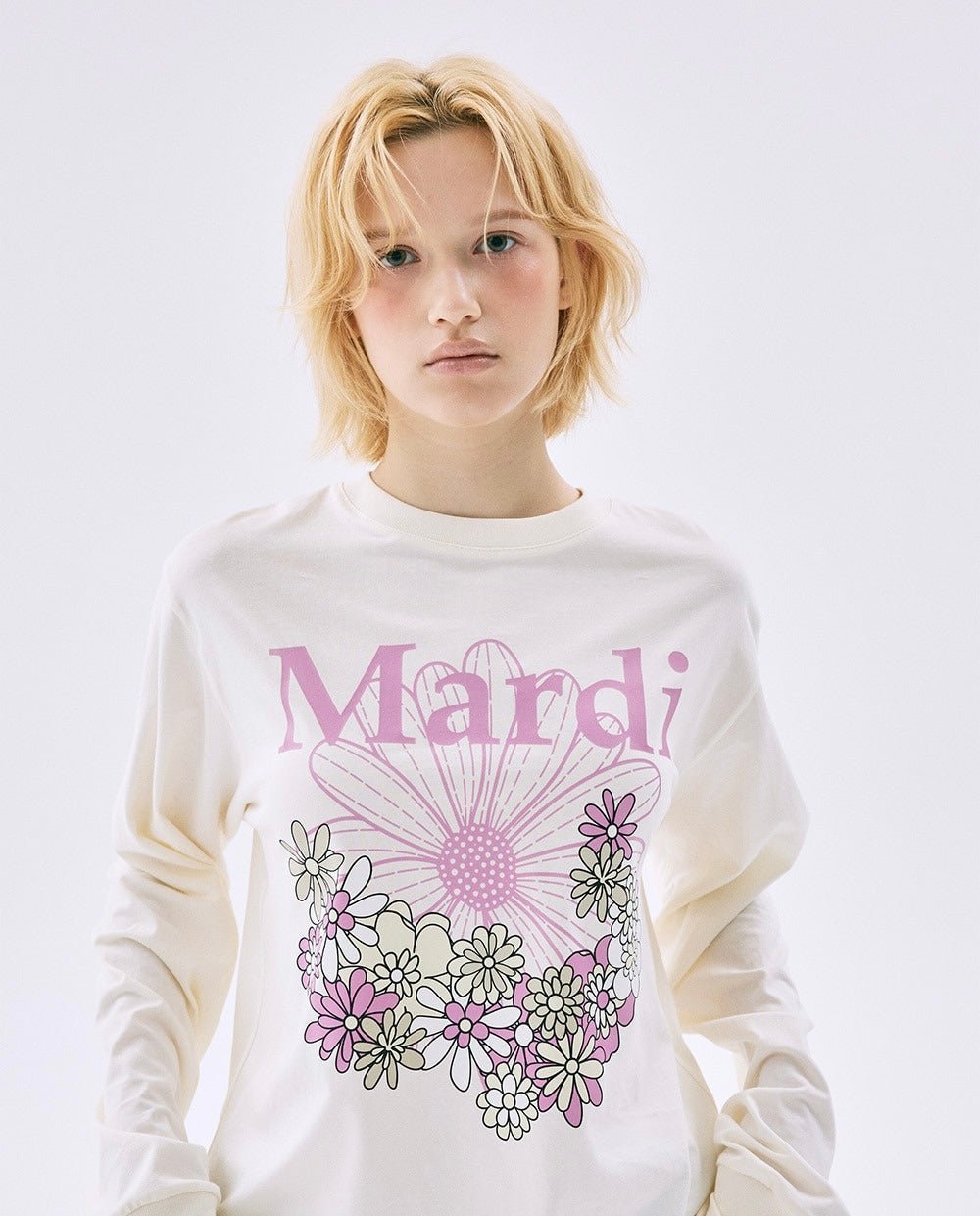 MARDI MERCREDI小花園系列淺色長袖Tee(團購) - jbh852