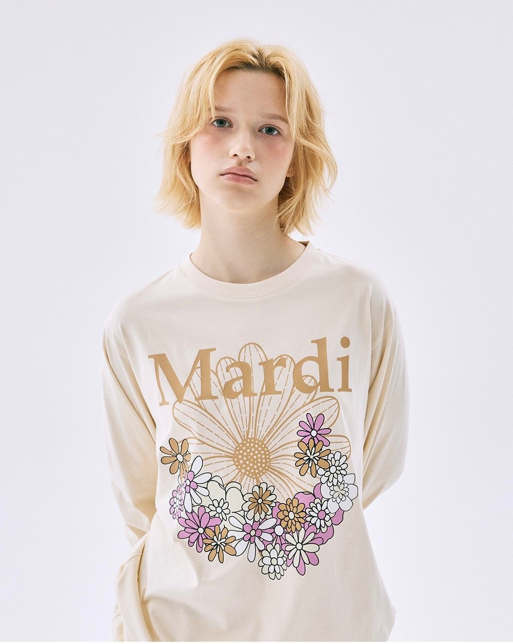 MARDI MERCREDI小花園系列淺色長袖Tee(團購) - jbh852