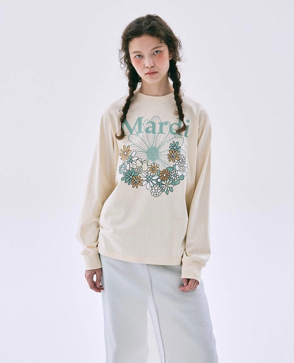 MARDI MERCREDI小花園系列淺色長袖Tee(團購) - jbh852