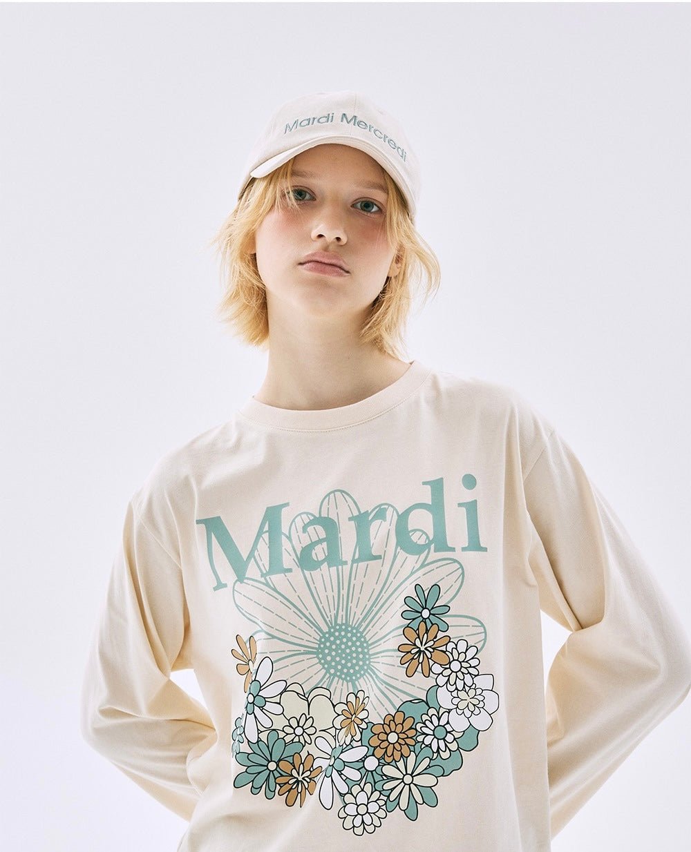 MARDI MERCREDI小花園系列淺色長袖Tee(團購) - jbh852