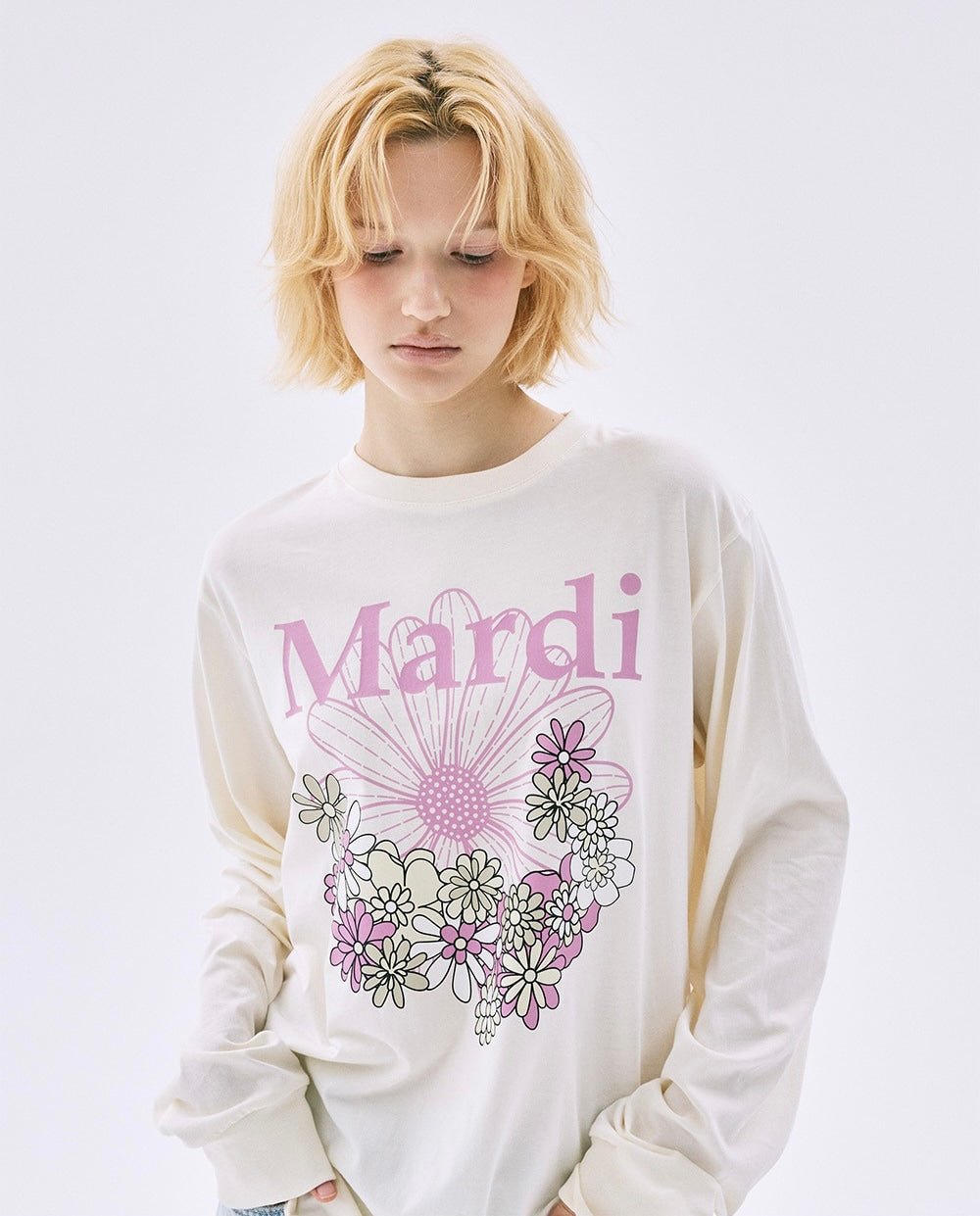 MARDI MERCREDI小花園系列淺色長袖Tee(團購) - jbh852