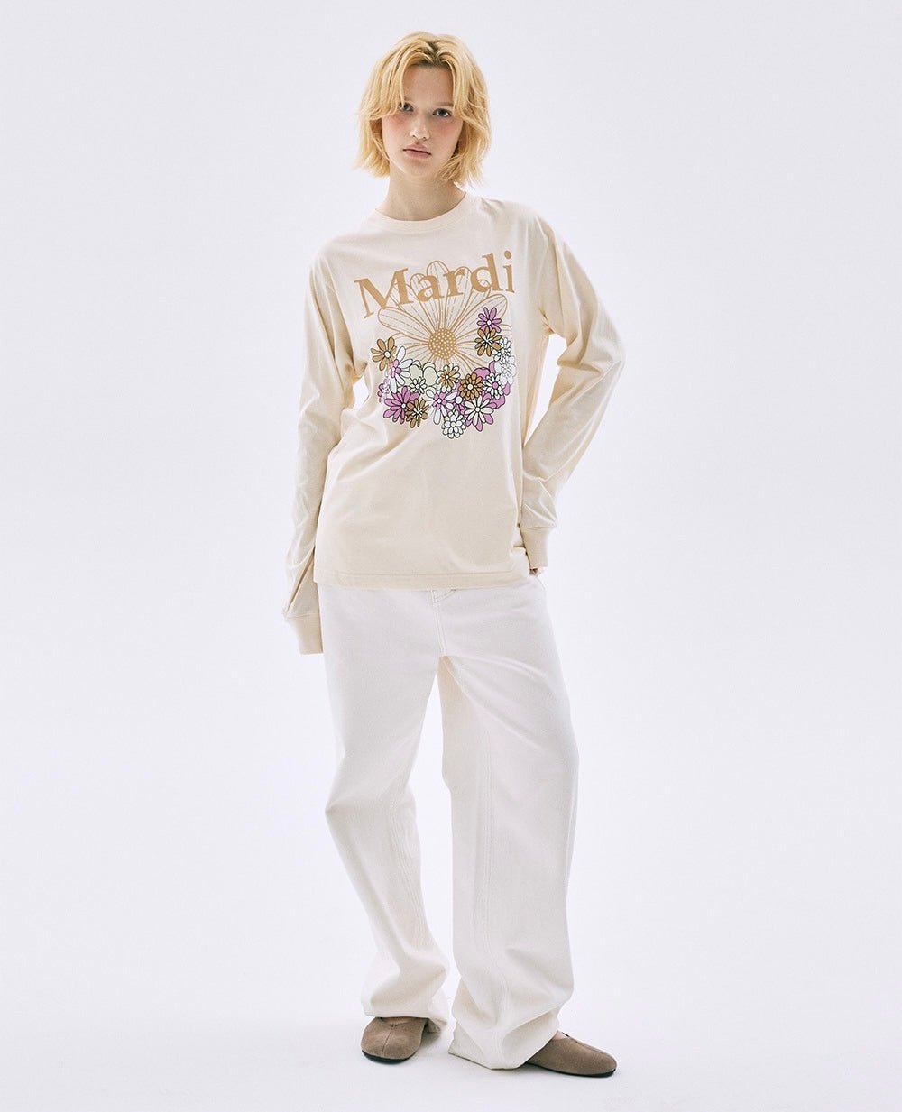 MARDI MERCREDI小花園系列淺色長袖Tee(團購) - jbh852