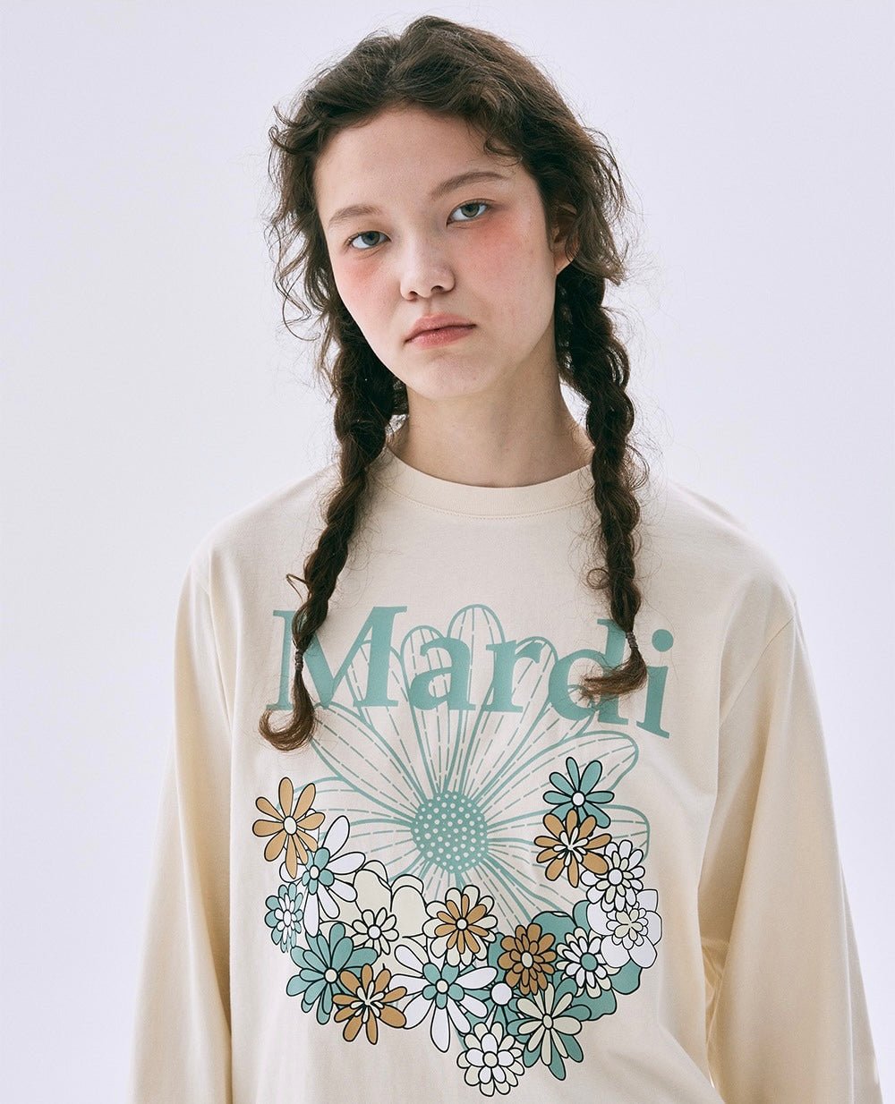 MARDI MERCREDI小花園系列淺色長袖Tee(團購) - jbh852