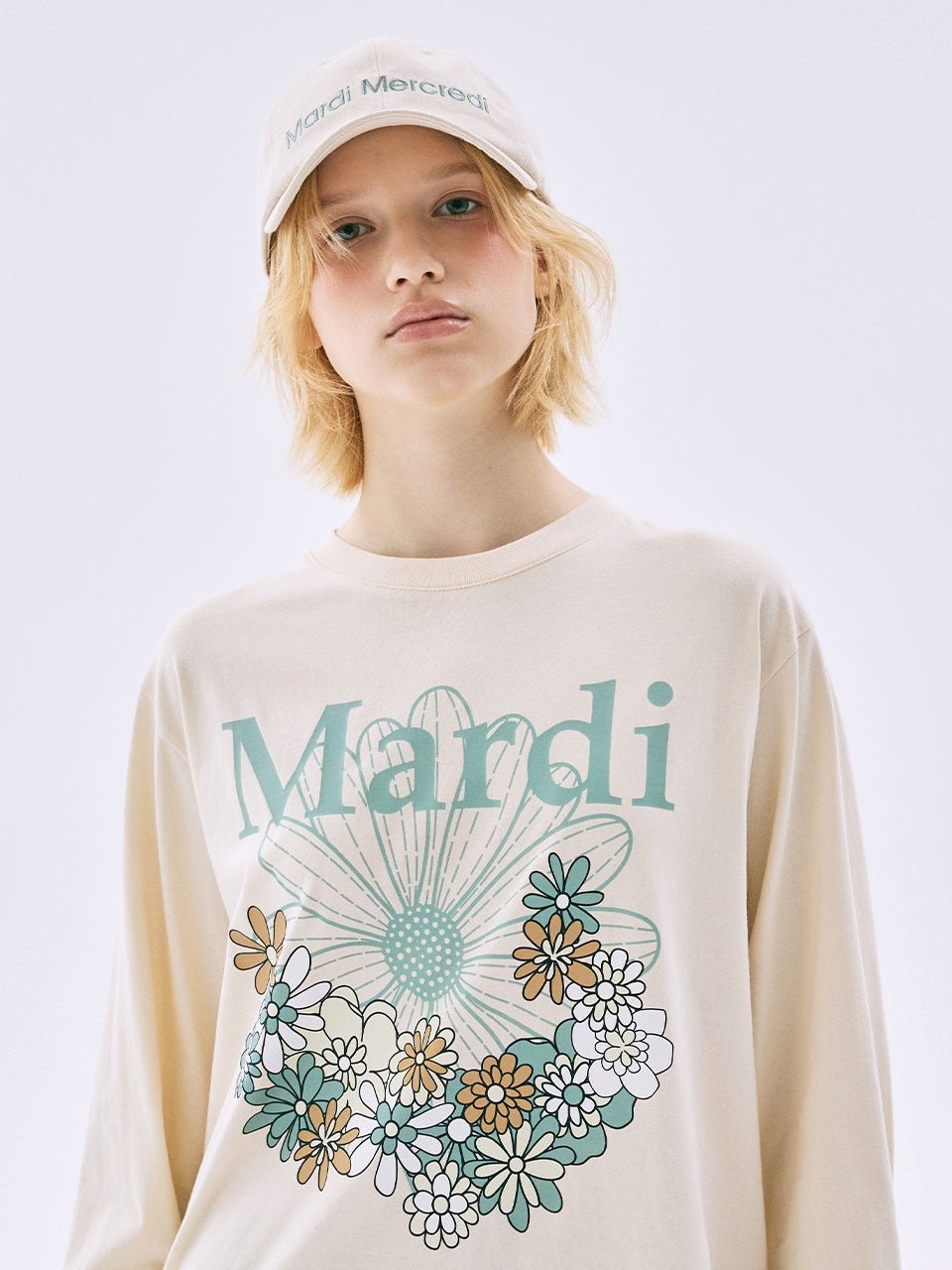 MARDI MERCREDI小花園系列淺色長袖Tee(團購) - jbh852