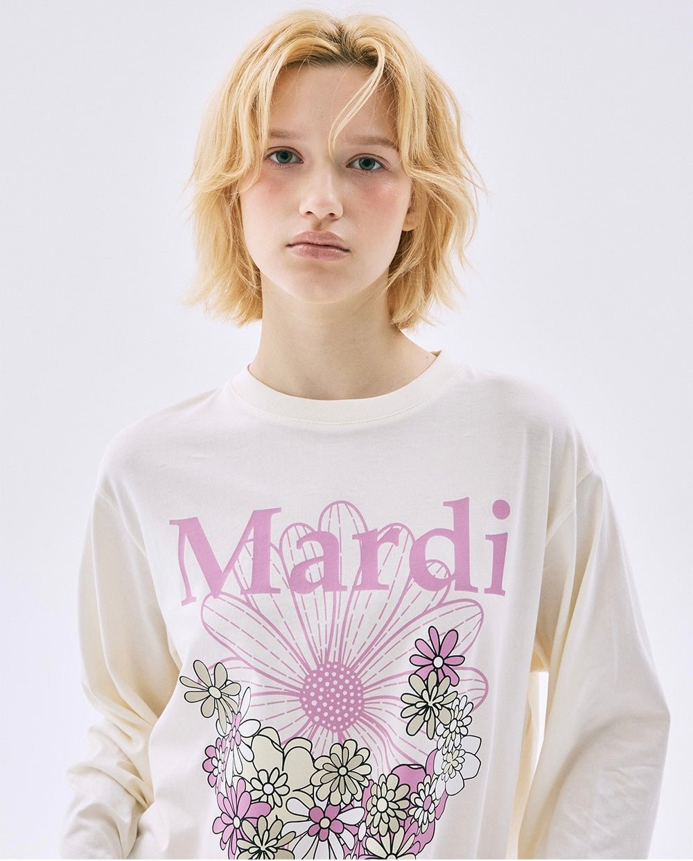 MARDI MERCREDI小花園系列淺色長袖Tee(團購) - jbh852