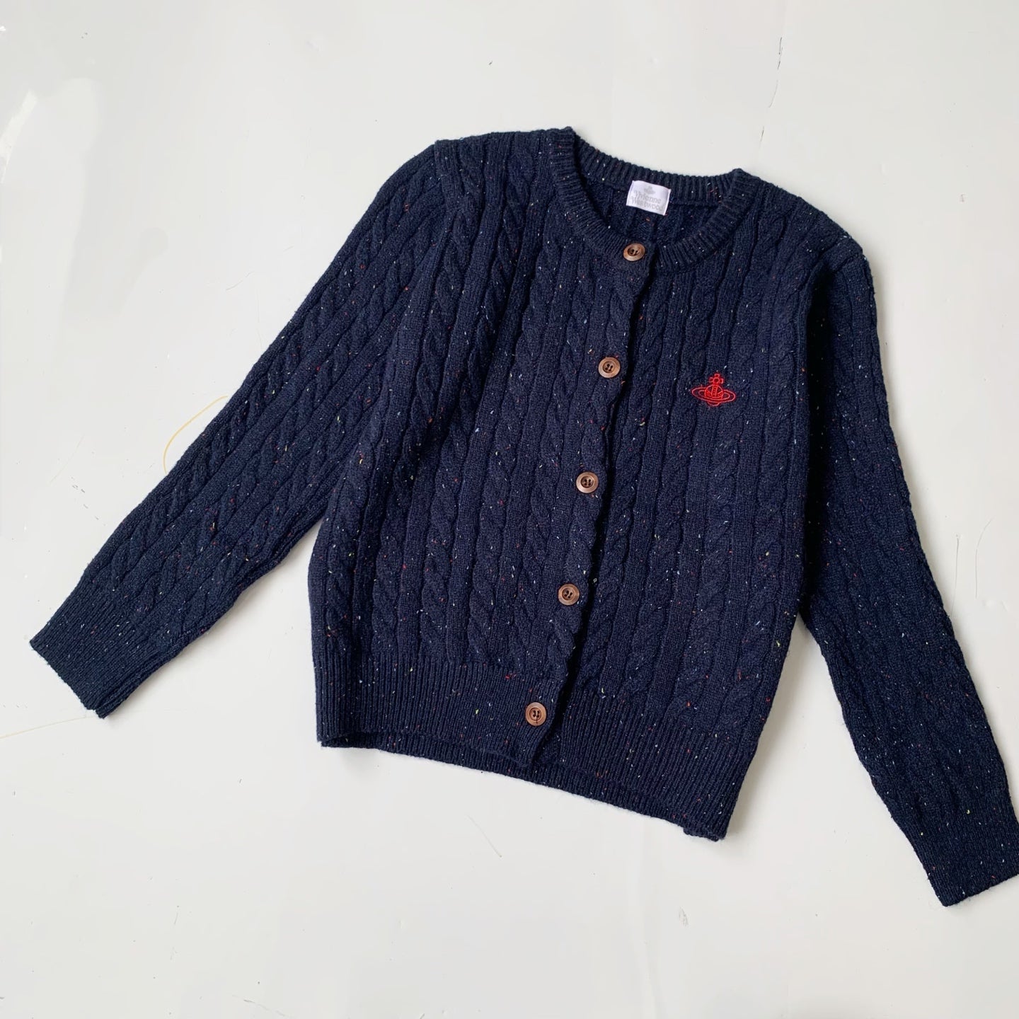 Westwood刺繡雪花點麻花開胸外套(團購) - jbh852