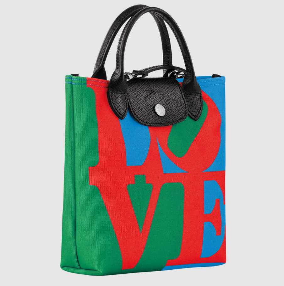 Longchamp x Robert Indiana 撞色Love帆布斜揹手提兩用袋(團購) - jbh852