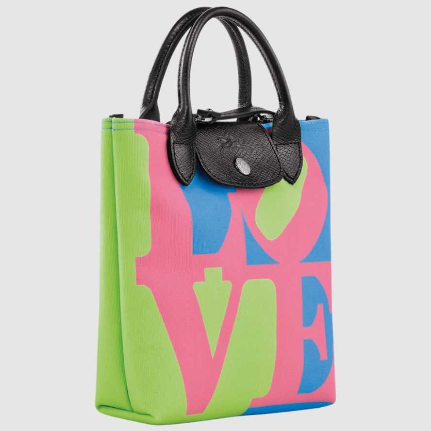 Longchamp x Robert Indiana 撞色Love帆布斜揹手提兩用袋(團購) - jbh852