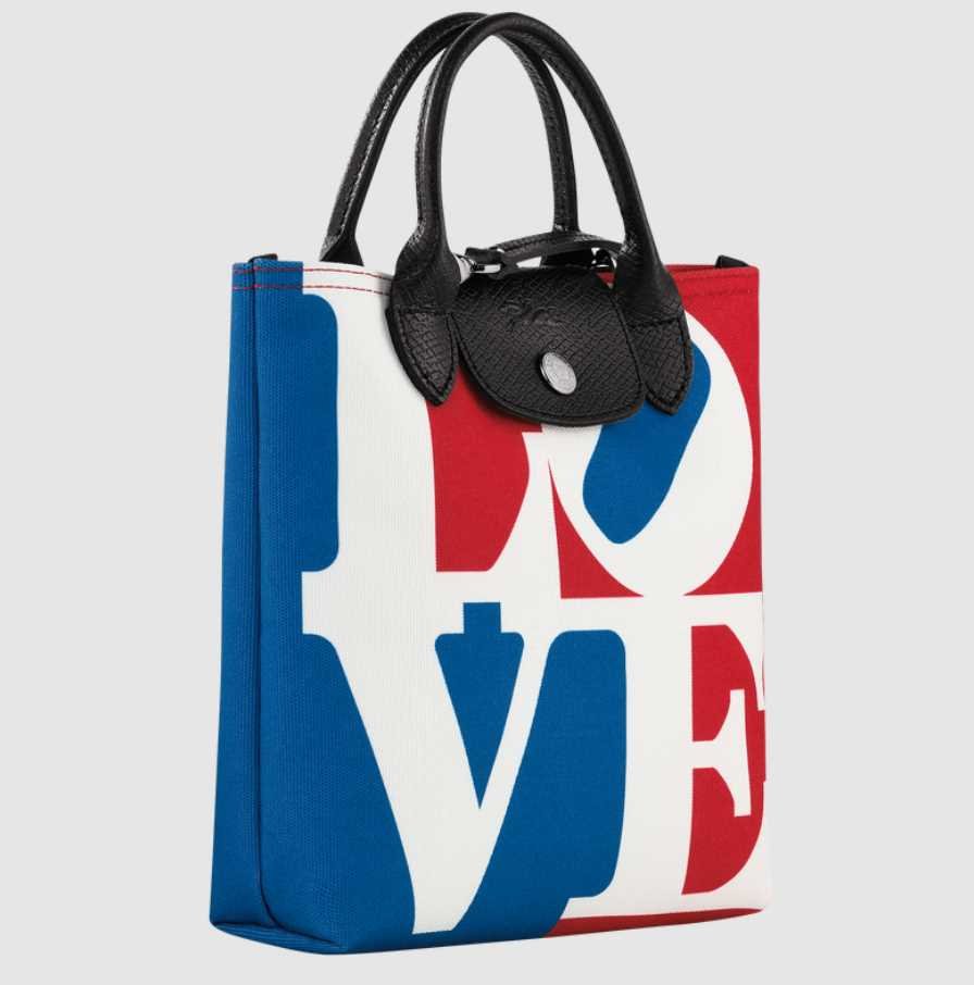 Longchamp x Robert Indiana 撞色Love帆布斜揹手提兩用袋(團購) - jbh852