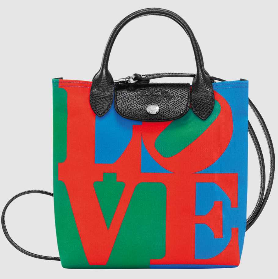 Longchamp x Robert Indiana 撞色Love帆布斜揹手提兩用袋(團購) - jbh852